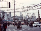 Day view of busy Nanjing Road (Year 1990), Shanghai, China