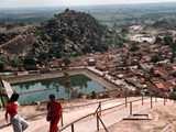 Shravanabelagola is one of the oldest and most important Jain pilgrimage centres in India and the site of the huge 17-metre-high statue of Lord Bahubali (Gomateshvara), said to be the world's tallest monolithic statue. It overlooks the small town of Shravanabelagola in tne Indian state of Karnataka from the top of the rocky hill known as Indragiri. The word Shravanabelagola means the Monk on the top of the hill.	