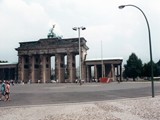 The Brandenburg Gate is an 18th-century neoclassical monument in Berlin. One of the best-known landmarks of Germany, it was erected on the site of a former city gate that marked the start of the road from Berlin to Brandenburg an der Havel, the former capital of the Margraviate of Brandenburg