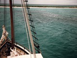 Dive boat, offshore from Cairns, Australia