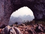 Moon Hill is a hill with a natural arch a few kilometers outside Yangshuo in southern China's Guangxi autonomous region