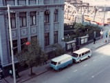 This is a picture of the Bangkok Bank and the Thai consulate in Shanghai, as seen from its front. It is located at #7, The Bund. It was originally the headquarters of the The Great Northern Telegraph Company.