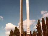 The Monument to the fallen Shipyard Workers 1970 was unveiled on 16 December 1980 near the entrance to what was then the Lenin Shipyard in Gdańsk, on the Baltic coast of northern Poland. It commemorates the 42 or more people killed during the Coastal cities events in December 1970