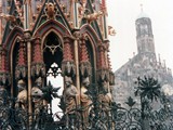 Schöner Brunnen is a 14th-century fountain located on Nuremberg's main market next to the town hall and is considered one of the main attractions of the city's Historical Mile. The fountain is approximately 19 metres high and has the shape of a Gothic spire